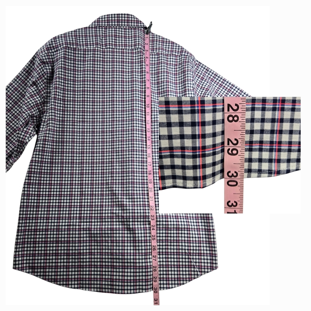 Twillory Untuckable Glow Button-Down Shirt Tailored Fit Plaid Check‎ - Picture 12 of 13
